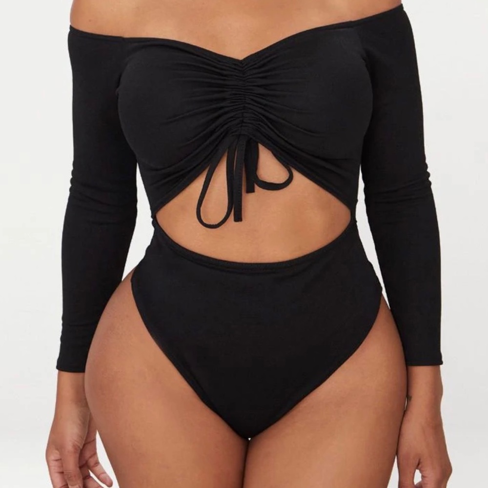 Ruched Cut Out Bodysuit